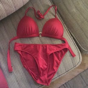 Venus Red Bikini Bottoms Size 10 Top C cup